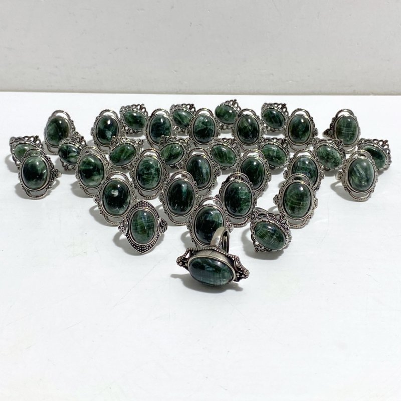 34 Pieces Seraphinite Rings Different Styles -Wholesale Crystals