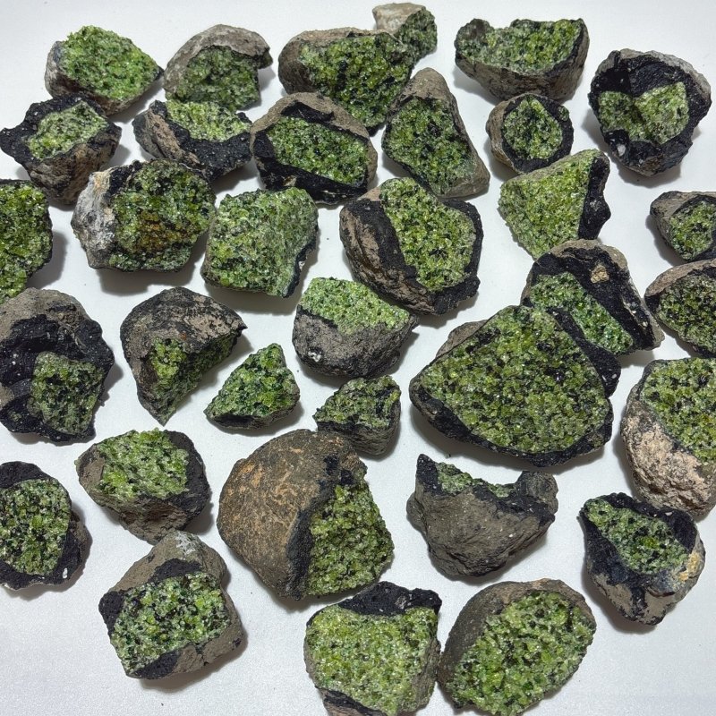 35 Pieces Peridot Raw Stone Specimen -Wholesale Crystals