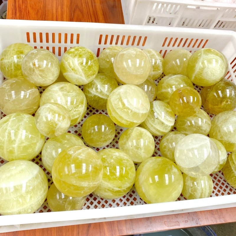 37 Pieces Beautiful Citrine Spheres (Sea Freight Only) -Wholesale Crystals