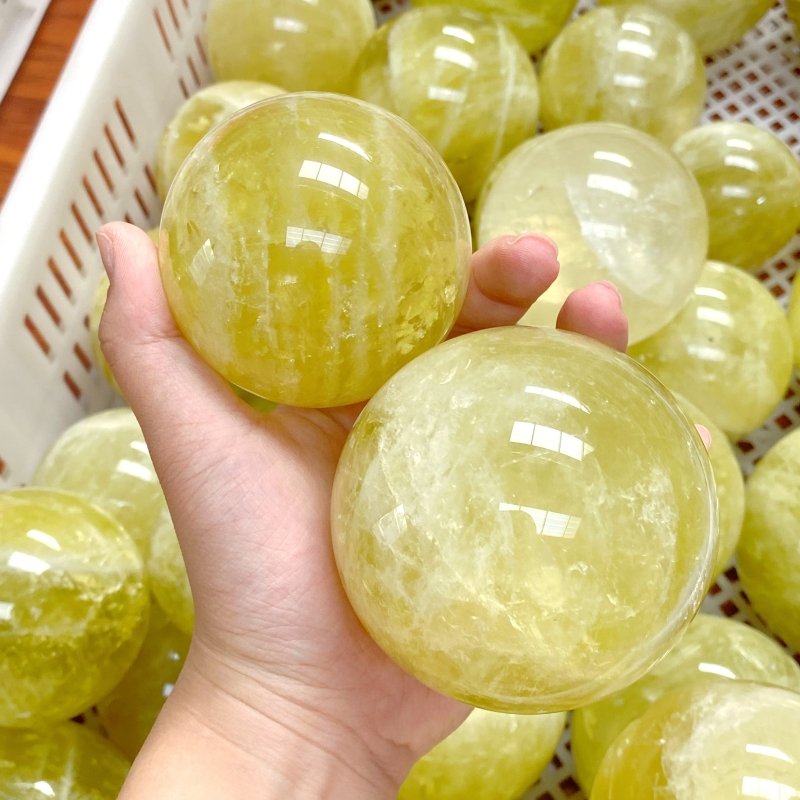 37 Pieces Beautiful Citrine Spheres (Sea Freight Only) -Wholesale Crystals
