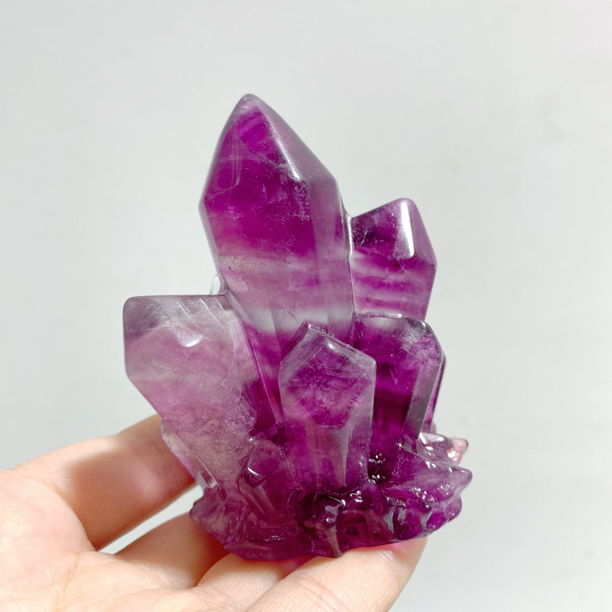 12 Pieces Beautiful Rainbow Fluorite Cluster Carving