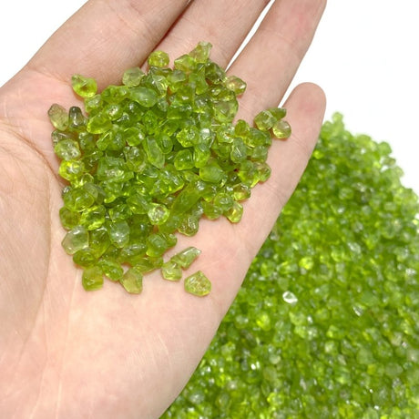 3.96kg High Quality Clear Peridot Gravel Chips - Wholesale Crystals