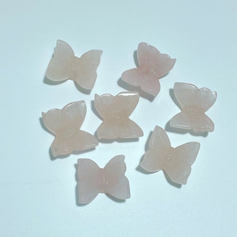 3D Butterfly Carving Wholesale Rose Quartz Sakura Flower Agate - Wholesale Crystals