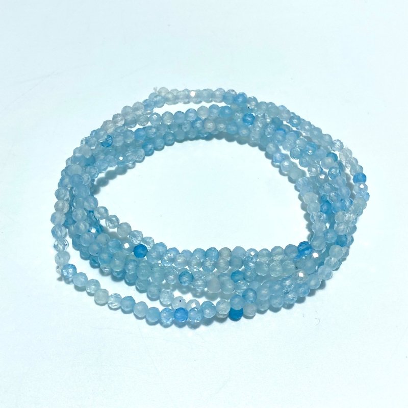 3MM Multi - Faceted Crystal Flash Bead Bracelets Necklace Wholesale Labradorite Sunstone Aquamarine - Wholesale Crystals