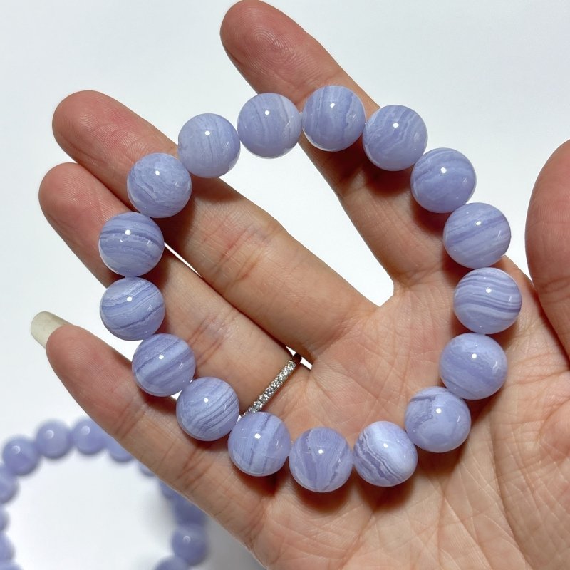 3pcs High Grade Blue Lace Agate Bracelet (HGUB23) - Wholesale Crystals