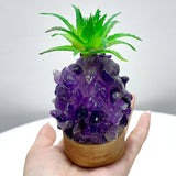 4 Color Pineapple LED Table Lamp Decorations Amethyst Agate - Wholesale Crystals