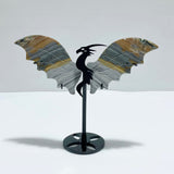 4 Pairs Agate Flying Dragon Wing With Stand Morocco Agate - Wholesale Crystals