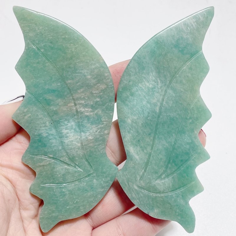 4 Pairs Amazonite Flying Dragon Wing With Stand - Wholesale Crystals