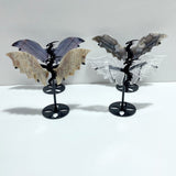 4 Pairs Flying Dragon Wing With Stand Clear Quartz Sunstone Black Sakura Agate - Wholesale Crystals