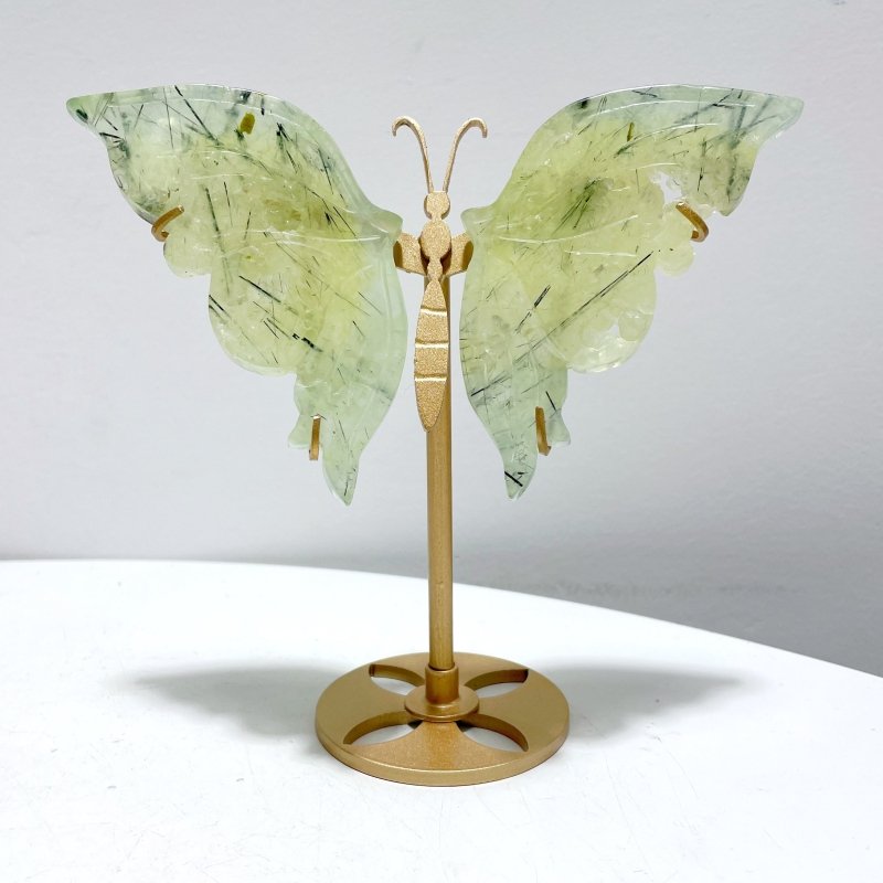 4 Pairs Prehnite Butterfly Wing With Stand - Wholesale Crystals