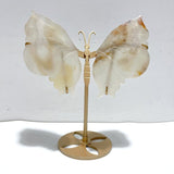 4 Pairs Sakura Flower Agate Butterfly Wing Carving With Stand - Wholesale Crystals