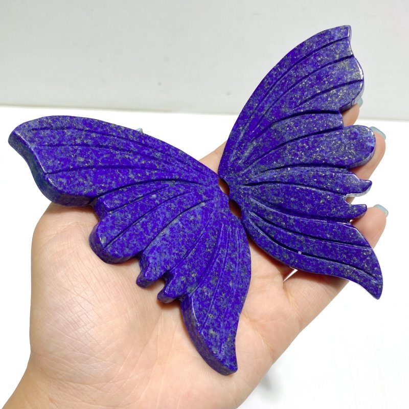 4 Pairs Small Lapis Lazuli Butterfly Wing Carving With Stand - Wholesale Crystals
