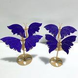 4 Pairs Small Lapis Lazuli Butterfly Wing Carving With Stand - Wholesale Crystals