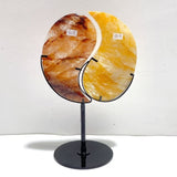 4 Pairs Taijitu Symbol With Stand Clear Quartz Obsidian Sodalite Fire Quartz - Wholesale Crystals