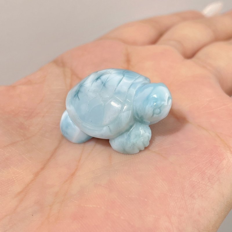 4 Pieces Beautiful Larimar Turtle Carving - Wholesale Crystals