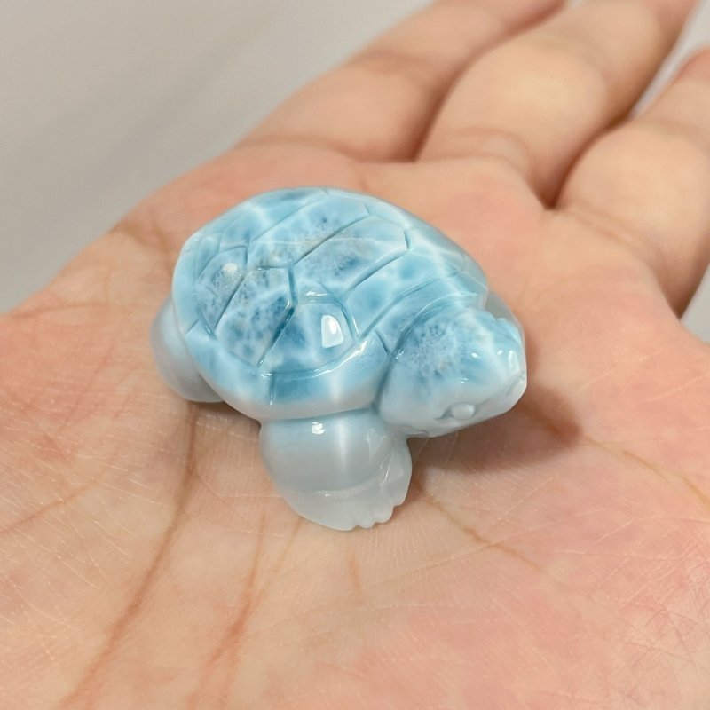 4 Pieces Beautiful Larimar Turtle Carving - Wholesale Crystals