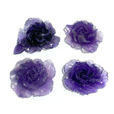 4 Pieces Beautiful Purple Fluorite Flower Carving 2 - Wholesale Crystals
