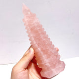 4 Pieces Beautiful Rose Quartz Wenchang Tower 13 - level Pagoda - Wholesale Crystals