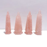 4 Pieces Beautiful Rose Quartz Wenchang Tower 13 - level Pagoda - Wholesale Crystals