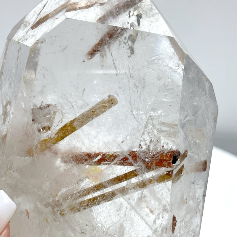 4 Pieces Clear Quartz With White Mica Tower - Wholesale Crystals