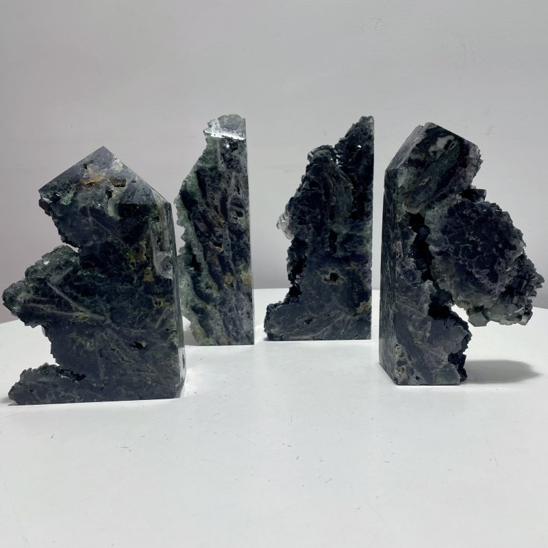 4 Pieces Cutting Fluorite Mineral Cubes Specimen Tower - Wholesale Crystals