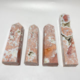 4 Pieces High Quality Druzy Geode Pink Flower Agate Four - sided Tower 8 - 11in - Wholesale Crystals