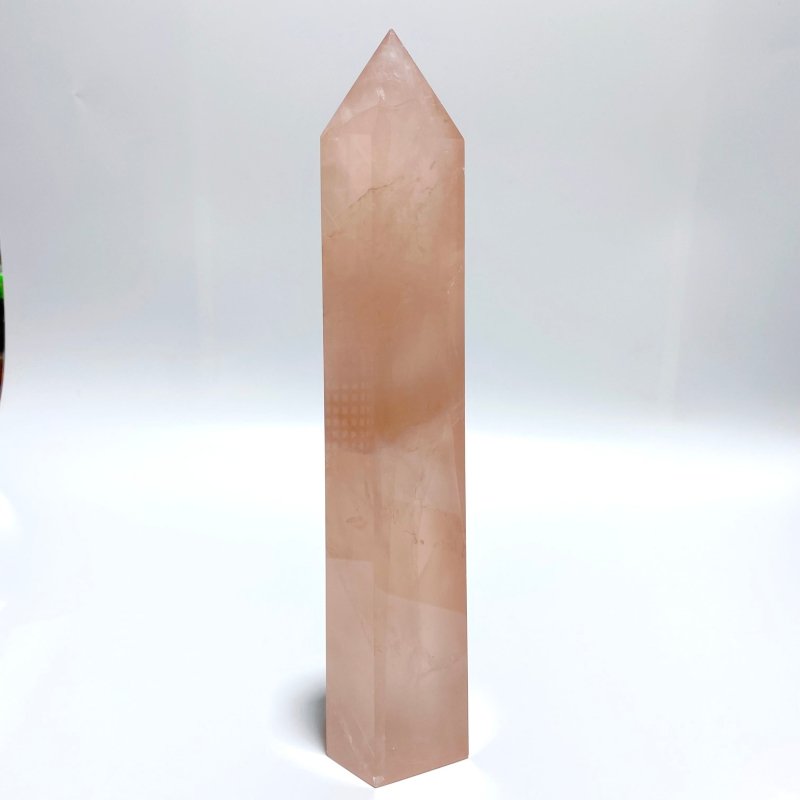 4 Pieces High Quality Large Madagascar Rose Quartz Tower Points - Wholesale Crystals