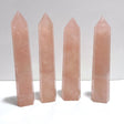4 Pieces High Quality Large Madagascar Rose Quartz Tower Points - Wholesale Crystals