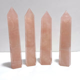 4 Pieces High Quality Large Madagascar Rose Quartz Tower Points - Wholesale Crystals