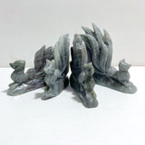 4 Pieces Labradorite Nine - tailed Fox Carving - Wholesale Crystals