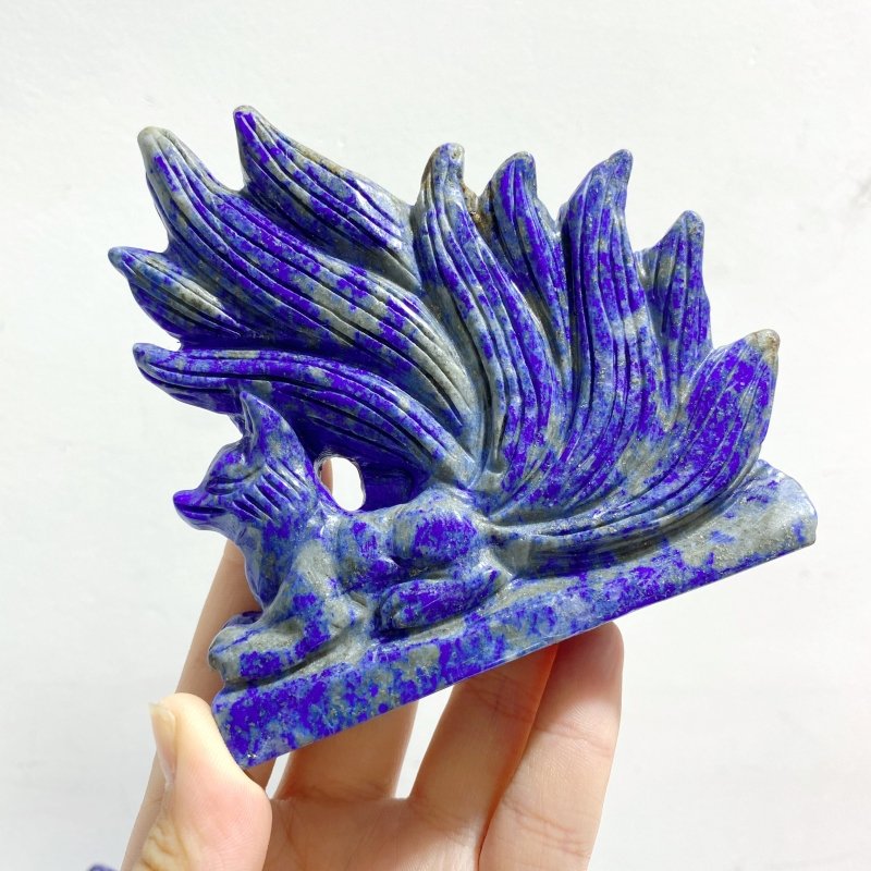 4 Pieces Lapis Lazuli Nine - tailed Fox Carving - Wholesale Crystals