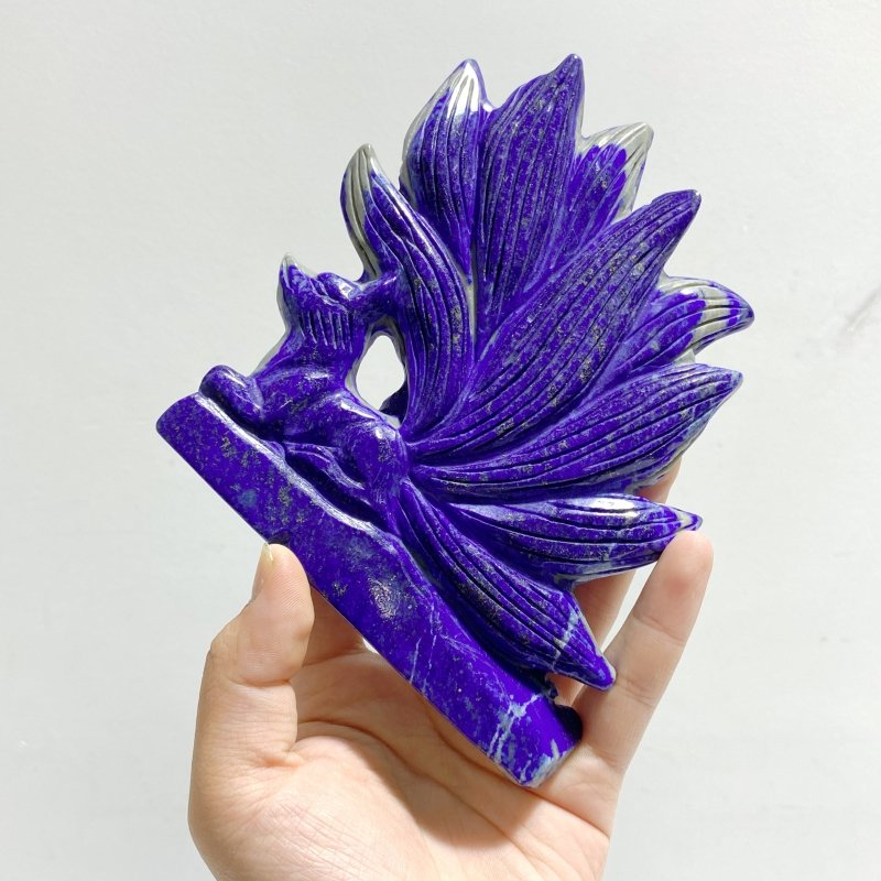 4 Pieces Lapis Lazuli Nine - tailed Fox Carving - Wholesale Crystals