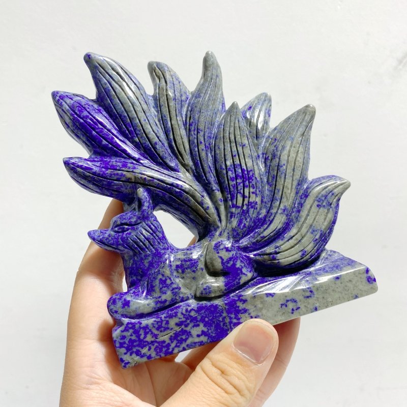 4 Pieces Lapis Lazuli Nine - tailed Fox Carving - Wholesale Crystals