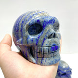 4 Pieces Lapis Lazuli Skull Carving - Wholesale Crystals