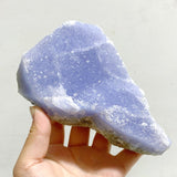 4 Pieces Large Geode Blue Chalcedony Druzy -Wholesale Crystals