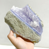 4 Pieces Large Geode Blue Chalcedony Druzy -Wholesale Crystals