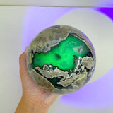 4 Pieces Large Volcano Agate Sphere (UV REACTIVE) - Wholesale Crystals