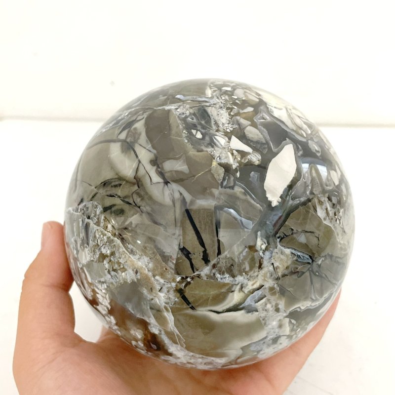 4 Pieces Large Volcano Agate Spheres Balls(UV - Reactive) - Wholesale Crystals