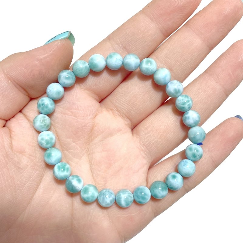 4 Pieces Larimar 7mm Larimar Bracelet - Wholesale Crystals