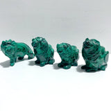 4 Pieces Malachite Lion Carving - Wholesale Crystals
