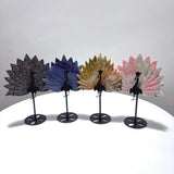 4 Pieces Peacock Wing With Stand Yooperlite Crazy Agate - Wholesale Crystals