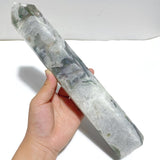 4 Pieces Tall Geode Druzy White Moss Agate Tower Points - Wholesale Crystals