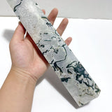 4 Pieces Tall Geode Druzy White Moss Agate Tower Points - Wholesale Crystals