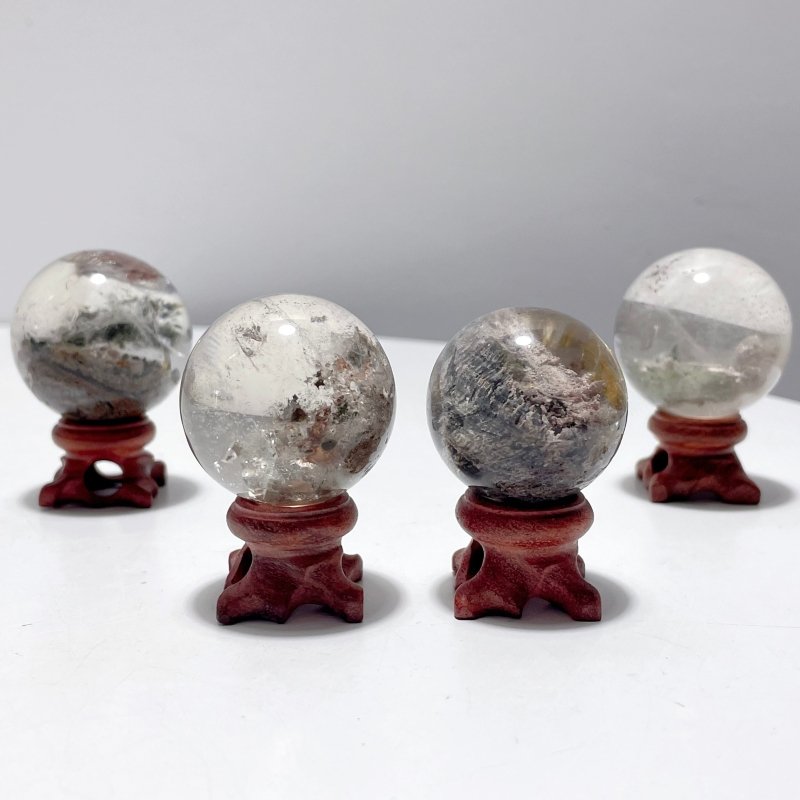 4 Pieces Unique Garden Quartz Sphere - Wholesale Crystals