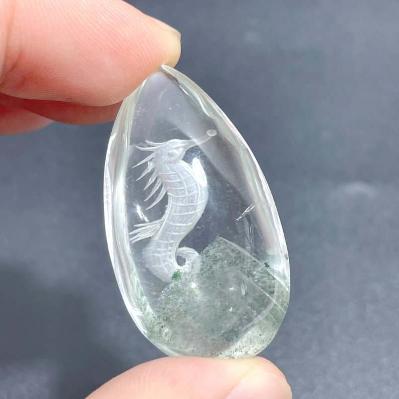 4 Pieces Unique Seahorse Garden Quartz Inner Scene Carving - Wholesale Crystals