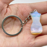 4 Types 3cm Goddess Carving Keychain Chevron Amethyst Opalite -Wholesale Crystals