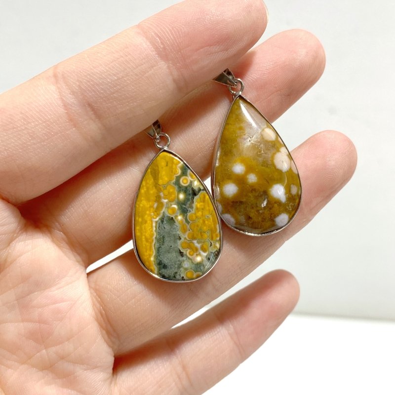 40 Pieces 8th Vein Ocean Japser Pendants -Wholesale Crystals