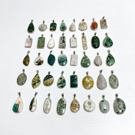40 Pieces Vein Ocean Japser Pendant -Wholesale Crystals