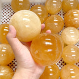 42 Pieces Yellow Calcite Spheres (Sea Freight Only) -Wholesale Crystals