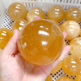 42 Pieces Yellow Calcite Spheres (Sea Freight Only) -Wholesale Crystals